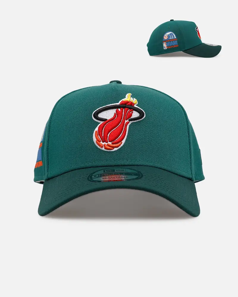 New Era Miami Heat 'Citrus 2.0' 9Forty A-Frame Snapback Dark Green/Orange 1