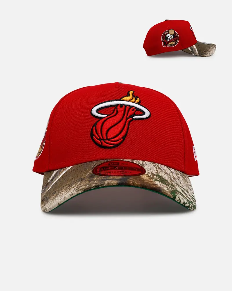 New Era Miami Heat 'Realtree Visor' 9Forty A-Frame Snapback Official Team Color 1