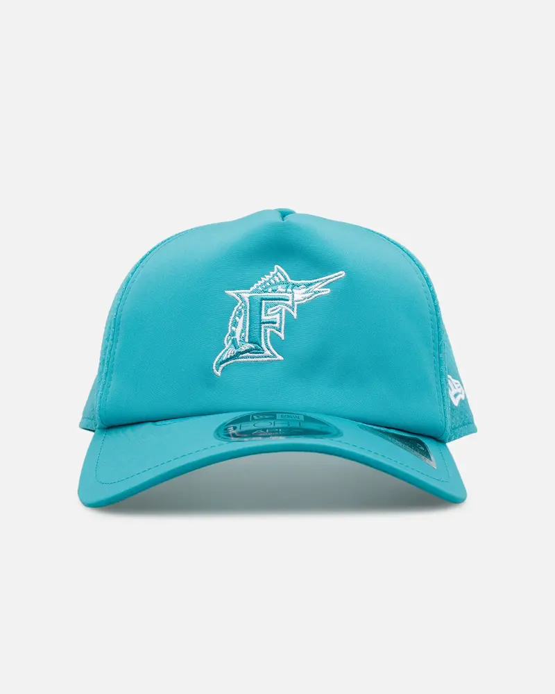 New Era Miami Marlins 'Batting Practice' 9Forty A-Frame Trucker Snapback Official Team Color 1