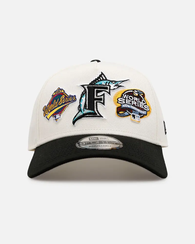 New Era Miami Marlins 'World Series Logo' 9Forty A-Frame Snapback Chrome 1