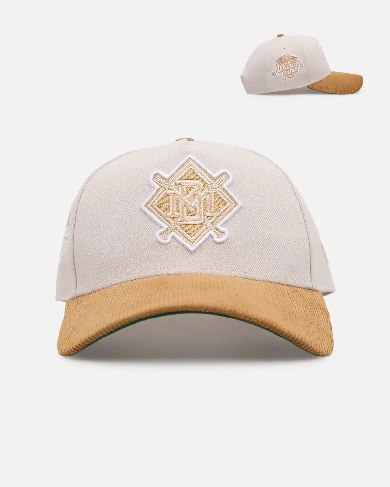New Era Milwaukee Brewers 'Honey Pot' 9Forty A-Frame Snapback Stone/Wheat 1