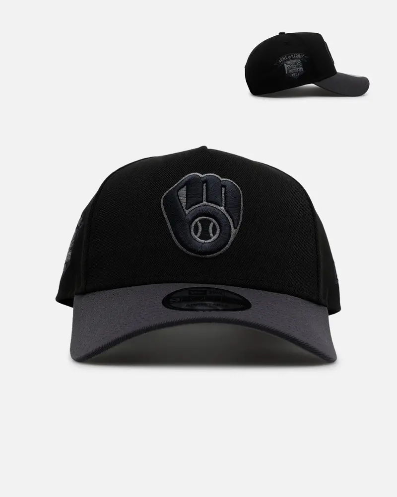New Era Milwaukee Brewers 'Stealth' 9Forty A-Frame Snapback Black/Charcoal 1