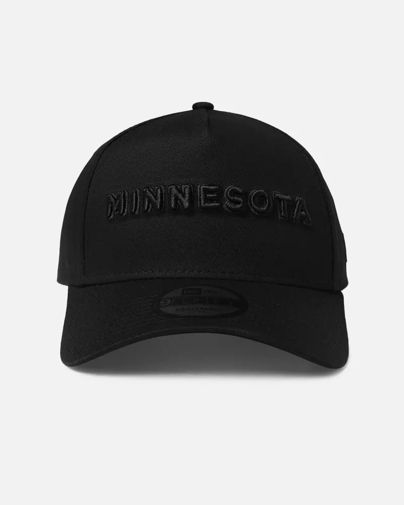 New Era Minnesota Timberwolves 'Nba Black On Black' 9Forty A-Frame Snapback Black 1