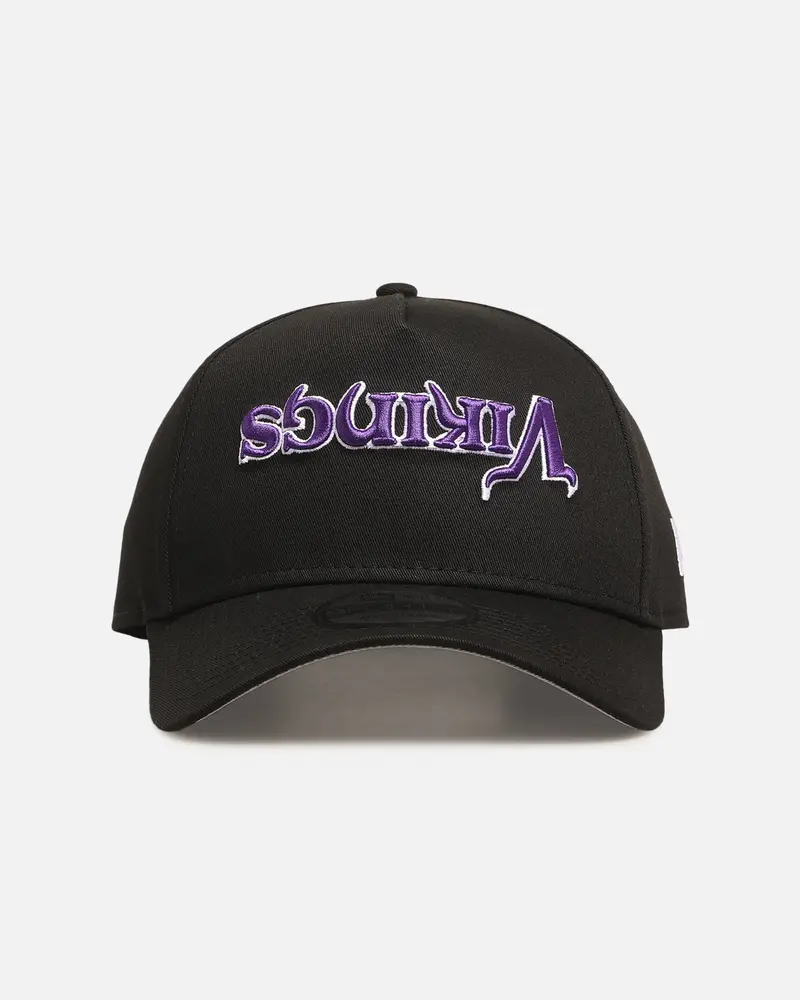 New Era Minnesota Vikings 'Upside Down Logo' 9Forty A-Frame Snapback Black 1