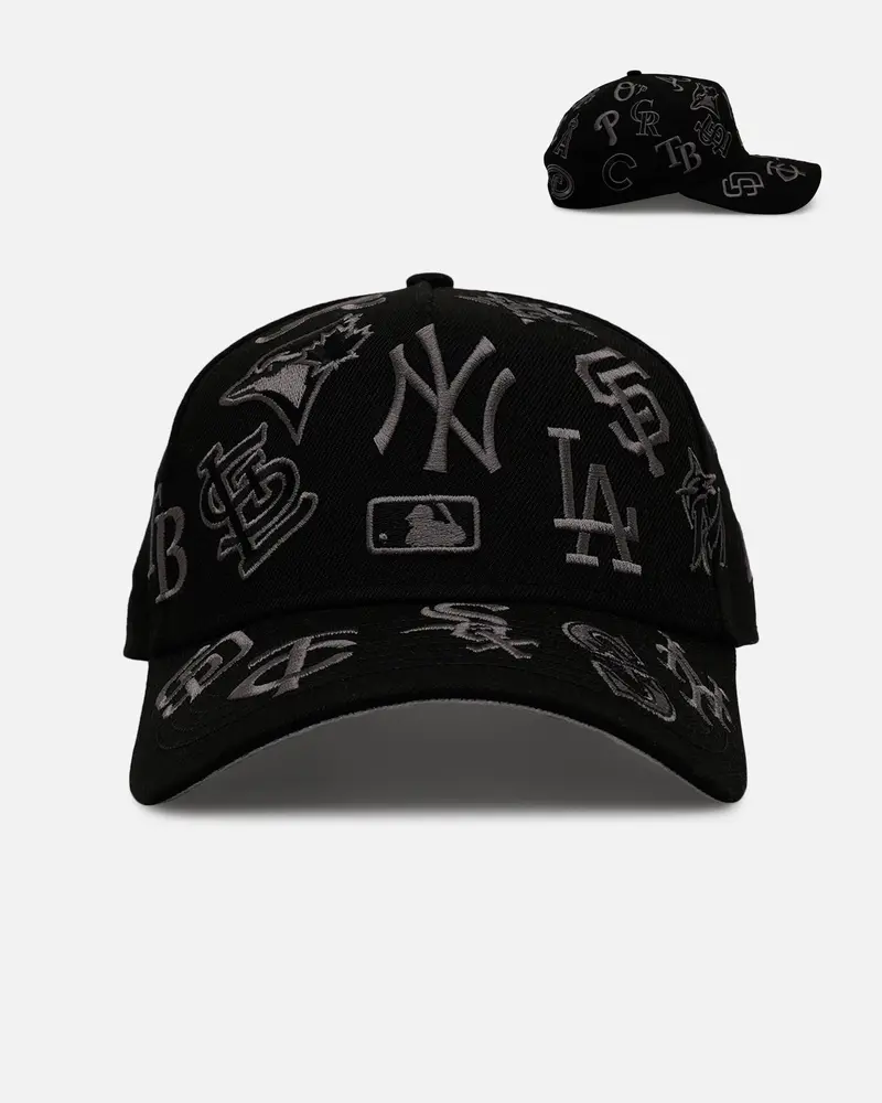 New Era Mlb 'All Over Leagues' 9Forty A-Frame Snapback Black/Charcoal 1