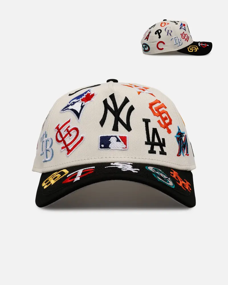 New Era Mlb 'All Over Leagues' 9Forty A-Frame Snapback Chrome/Black 1