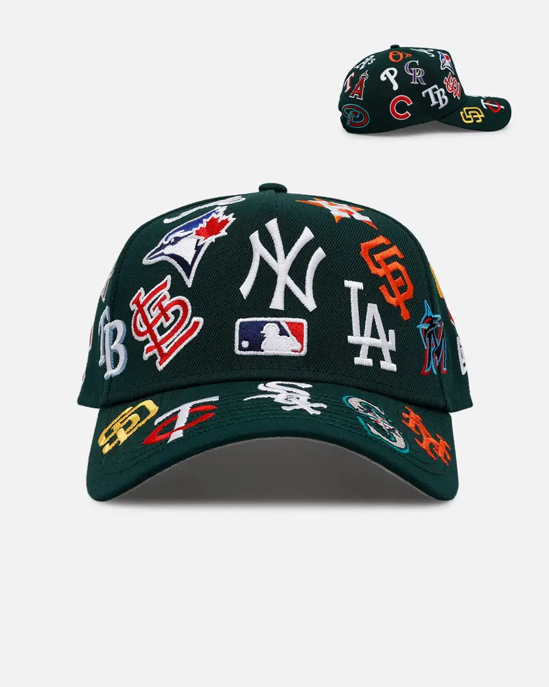 New Era Mlb 'All Over Leagues' 9Forty A-Frame Snapback Dark Green 1