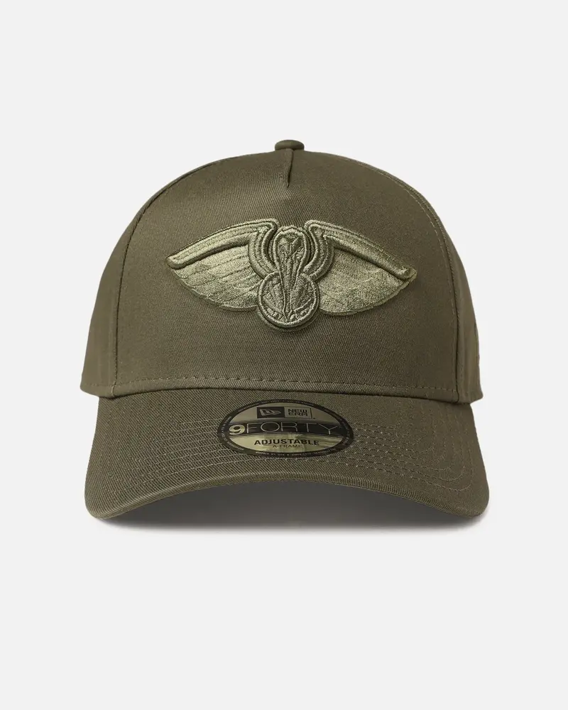 New Era New Orleans Pelicans 9Forty A-Frame Snapback Olive 1