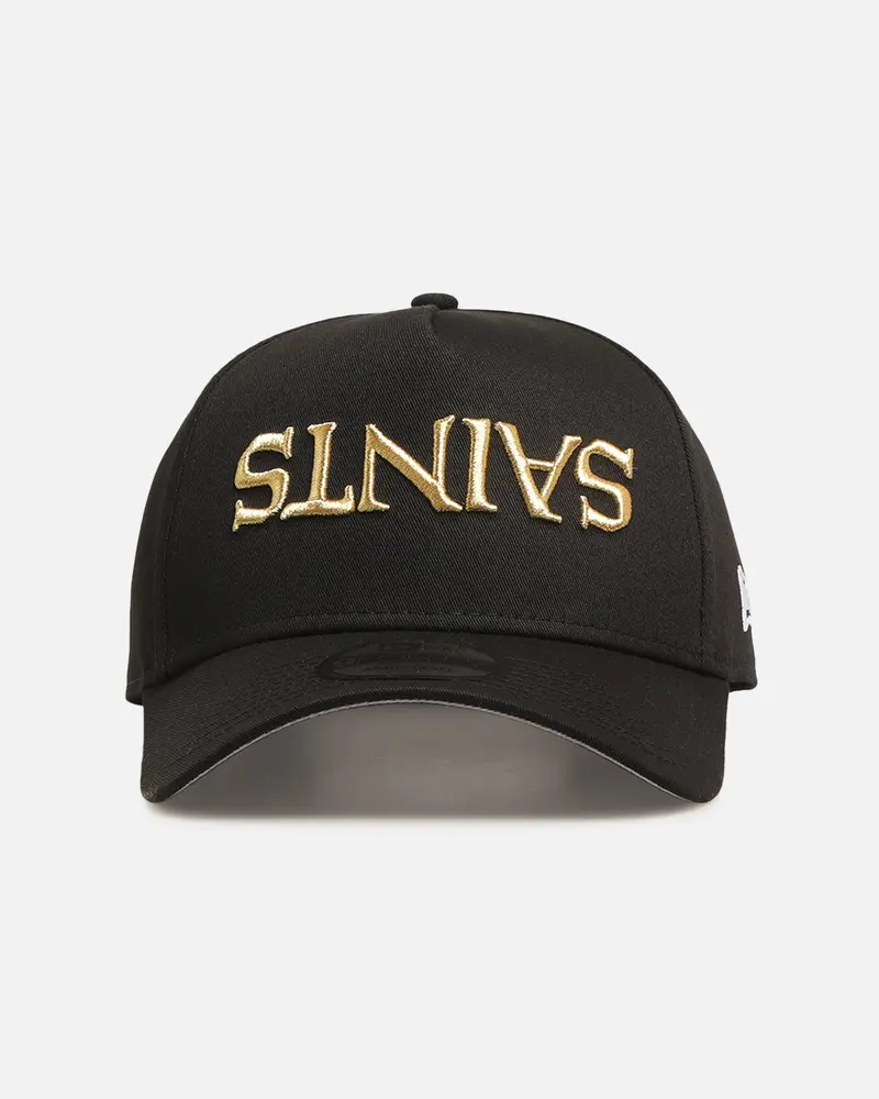 New Era New Orleans Saints 'Upside Down Logo' 9Forty A-Frame Snapback Black 1