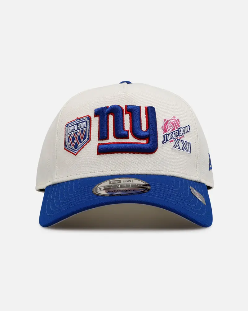 New Era New York Giants 'Super Bowl Logos' 9Forty A-Frame Snapback Chrome 1