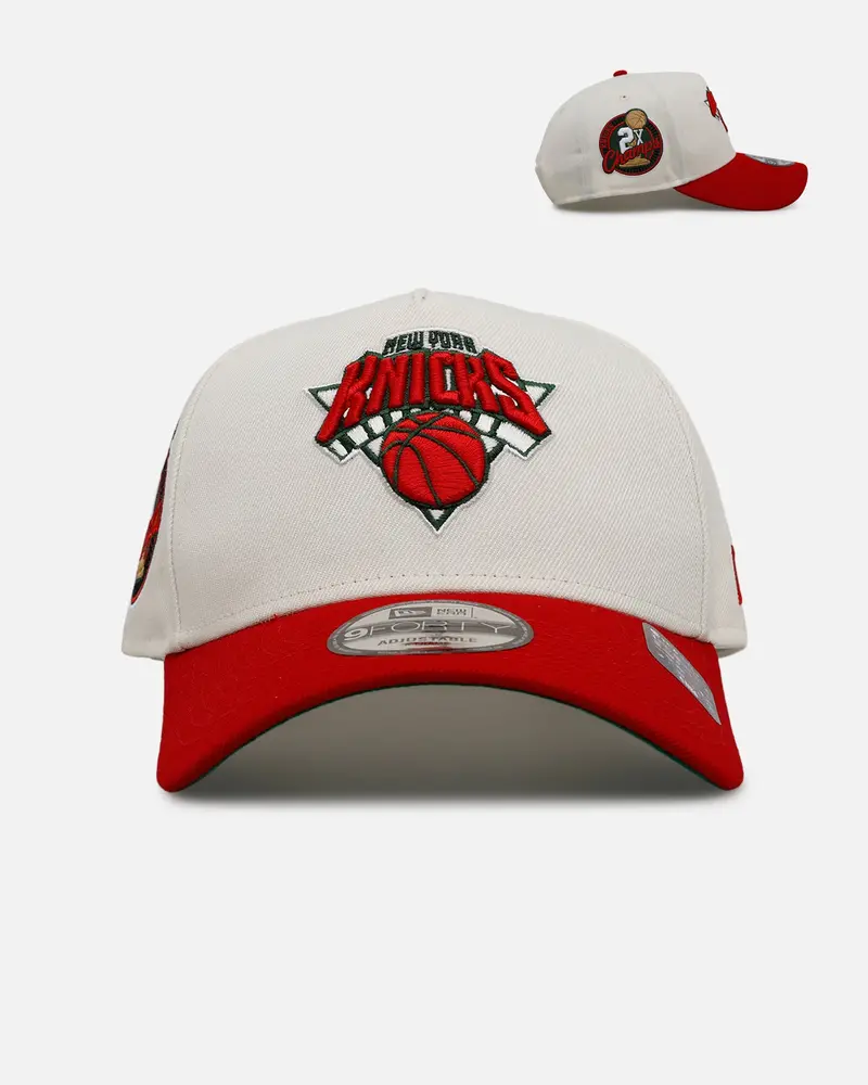 New Era New York Knicks 'Strawberry' 9Forty A-Frame Snapback Chrome/Red 1