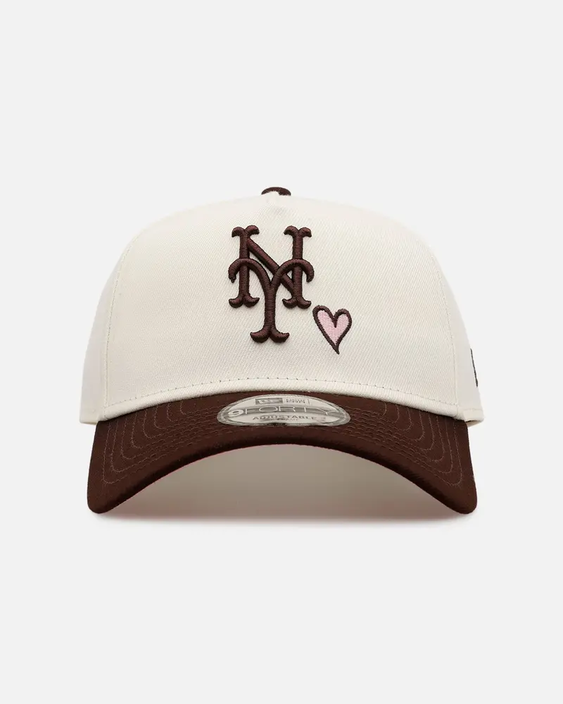 New Era New York Mets 'Pink Satin Pink Hearts Walnut' 9Forty A-Frame Snapback Chrome/Walnut 1
