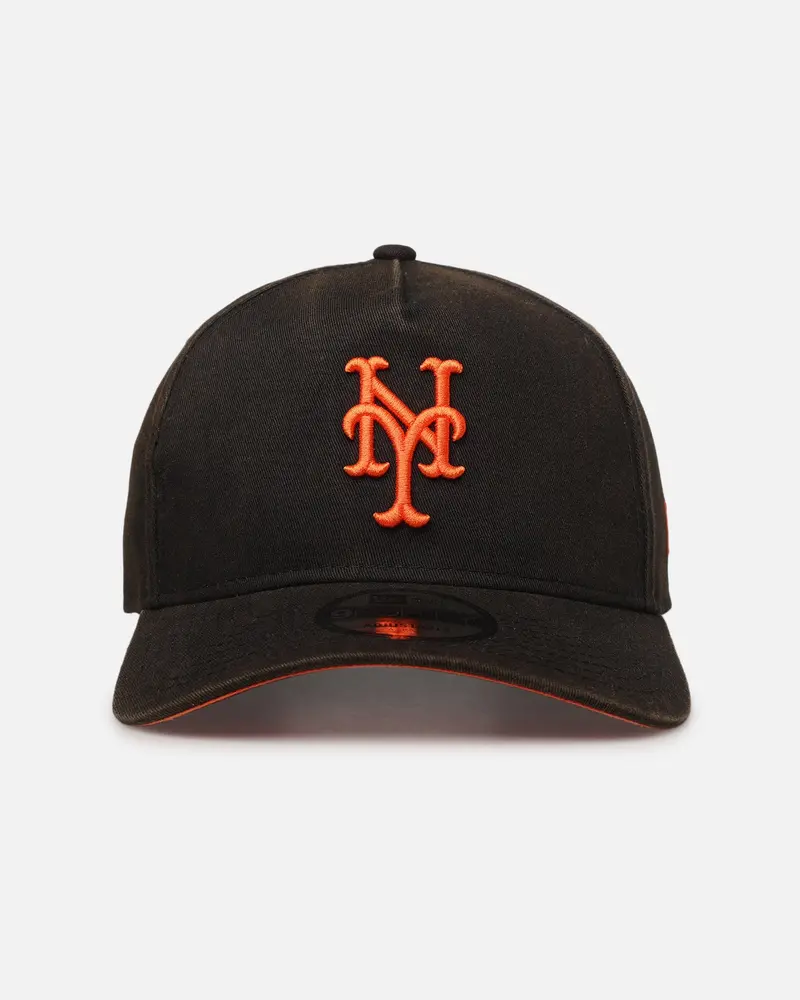 New Era New York Mets 'Sunbleached' 9Forty A-Frame Snapback Washed Black 1