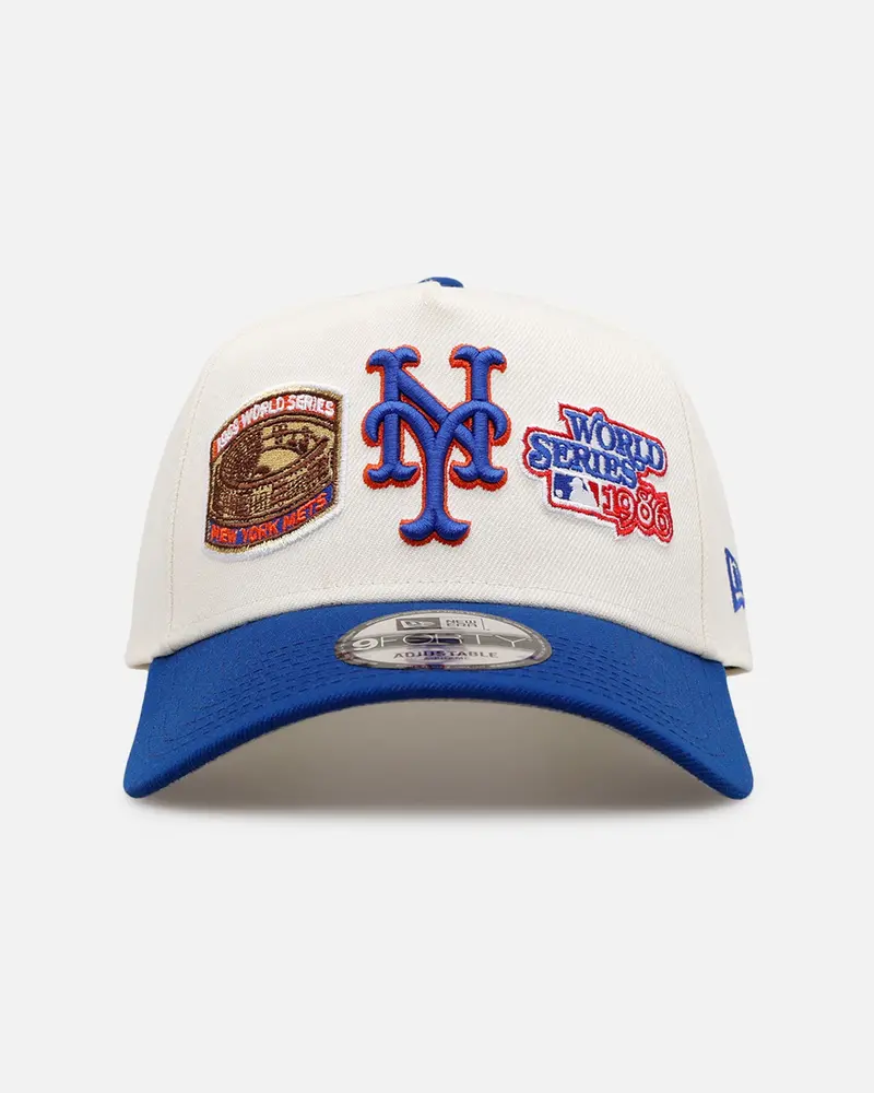 New Era New York Mets 'World Series Logo' 9Forty A-Frame Snapback Chrome 1