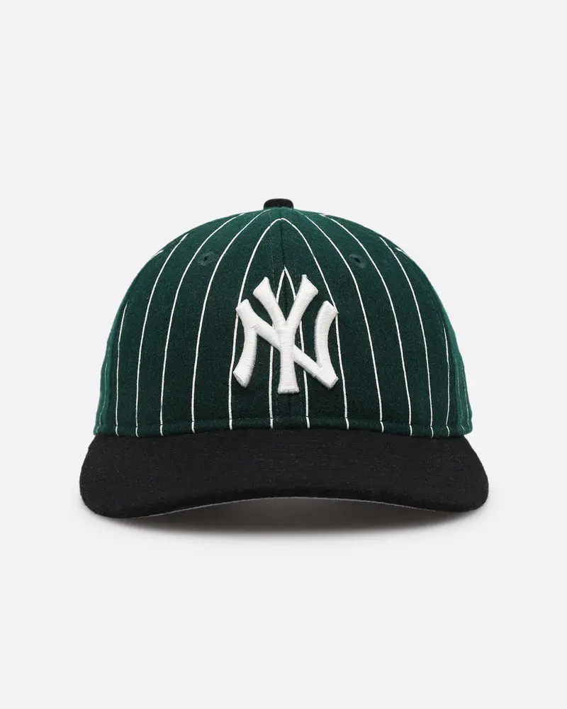 New Era New York Yankees 9Fifty Retro Melton Pinstripe Strapback Dark Green/Black 1