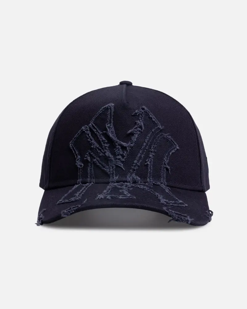 New Era New York Yankees 'Applique Distressed' 9Forty A-Frame Snapback Navy 1