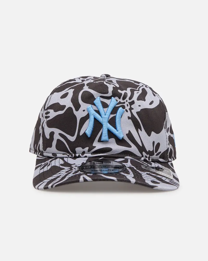 New Era New York Yankees 'Brushed Cotton' 19Twenty Strapback Black/Light Blue 1