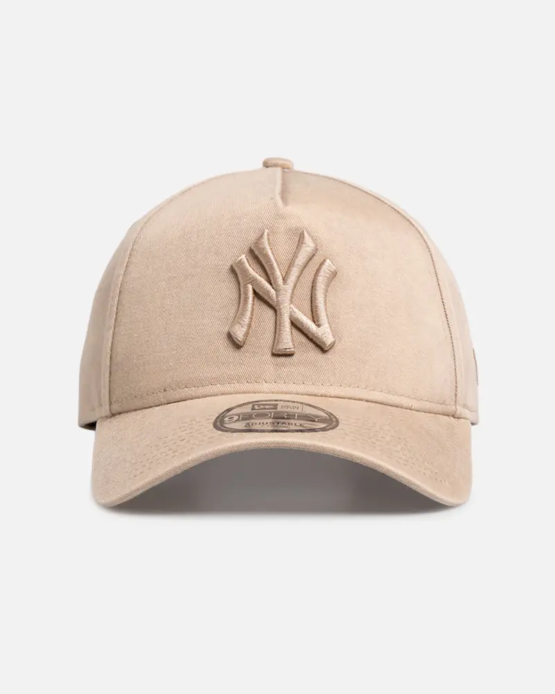 New Era New York Yankees 'Dirty Wash' 9Forty A-Frame Snapback Camel 1
