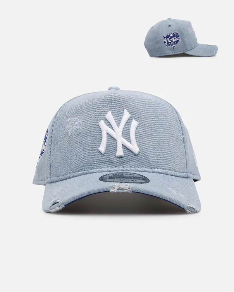 New Era New York Yankees 'Distressed Denim' 9Forty A-Frame Snapback Light Wash Denim 1