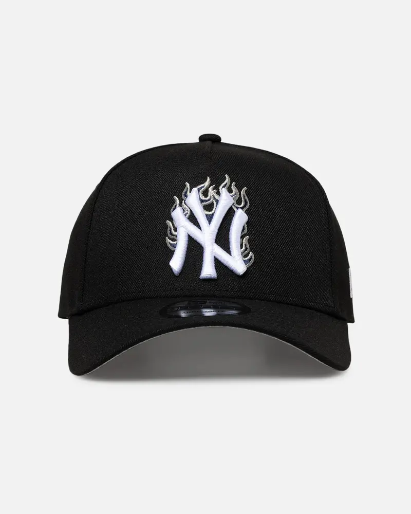 New Era New York Yankees 'Flame Logo' 9Forty A-Frame Snapback Black 1