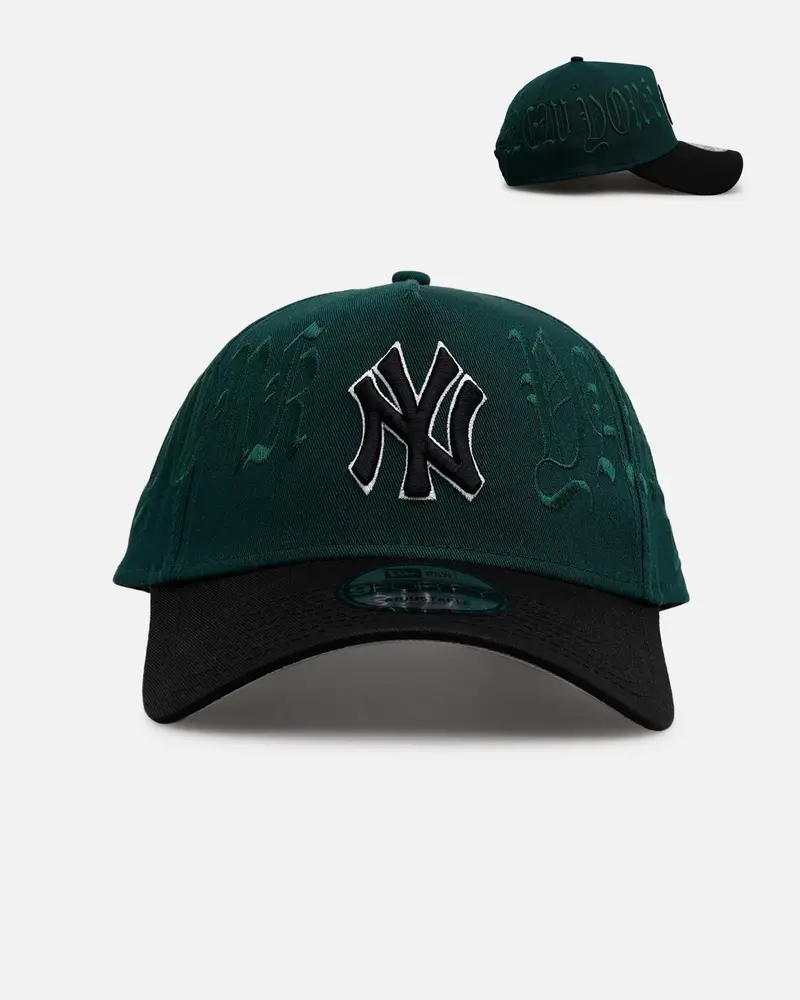New Era New York Yankees 'Gothic Script Two Tone' 9Forty A-Frame Snapback Dark Green/Black 1