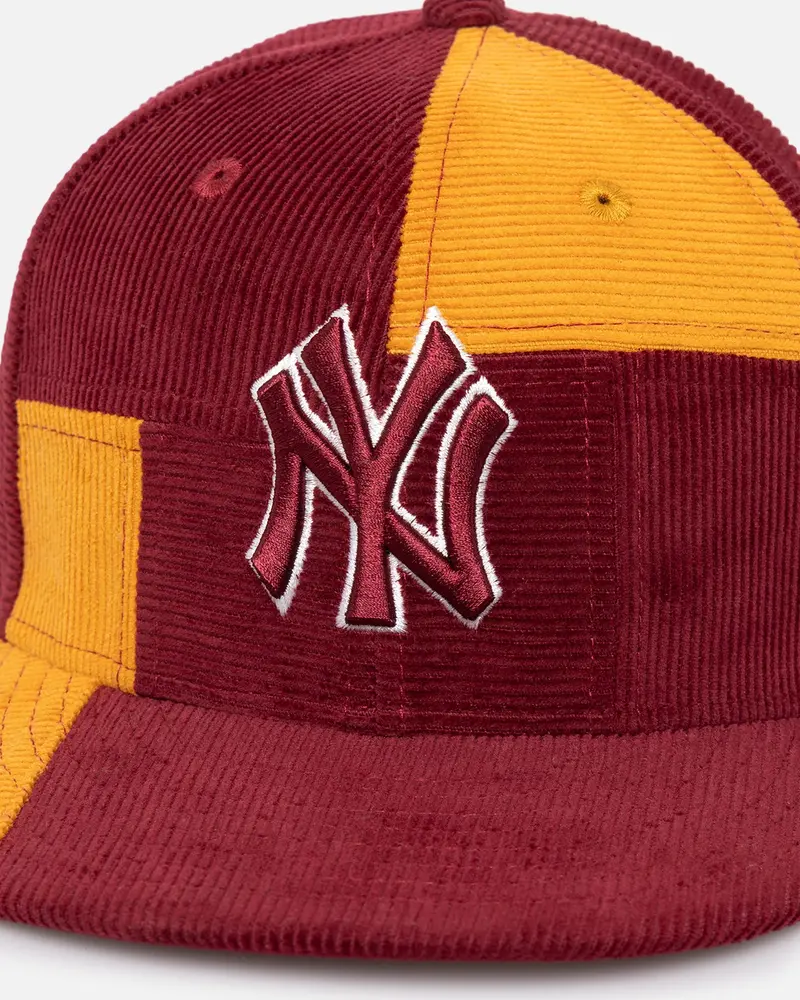 New Era New York Yankees 'Maroon Patchwork Corduroy' 59Fifty Fitted Maroon/Yellow 2
