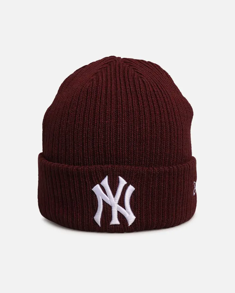 New Era New York Yankees 'Melange' Knitted Beanie Burgundy 1
