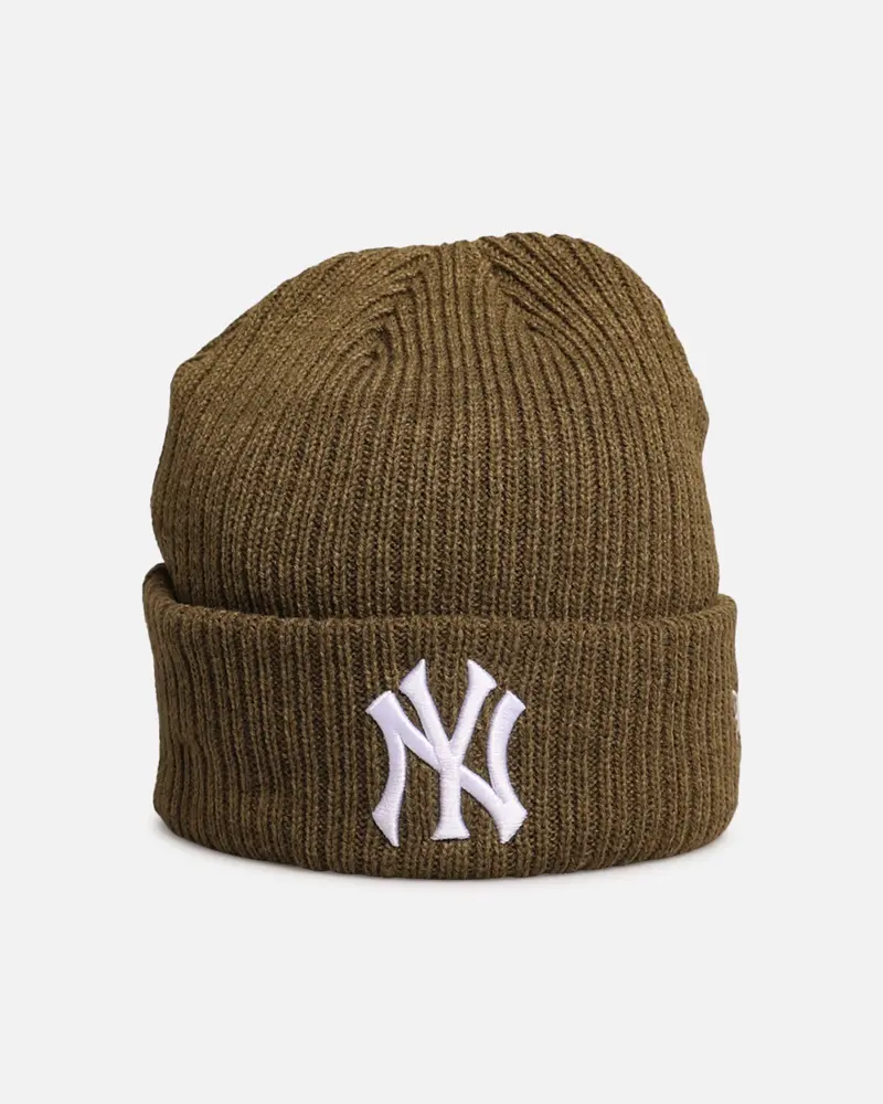 New Era New York Yankees 'Melange' Knitted Beanie Olive 1