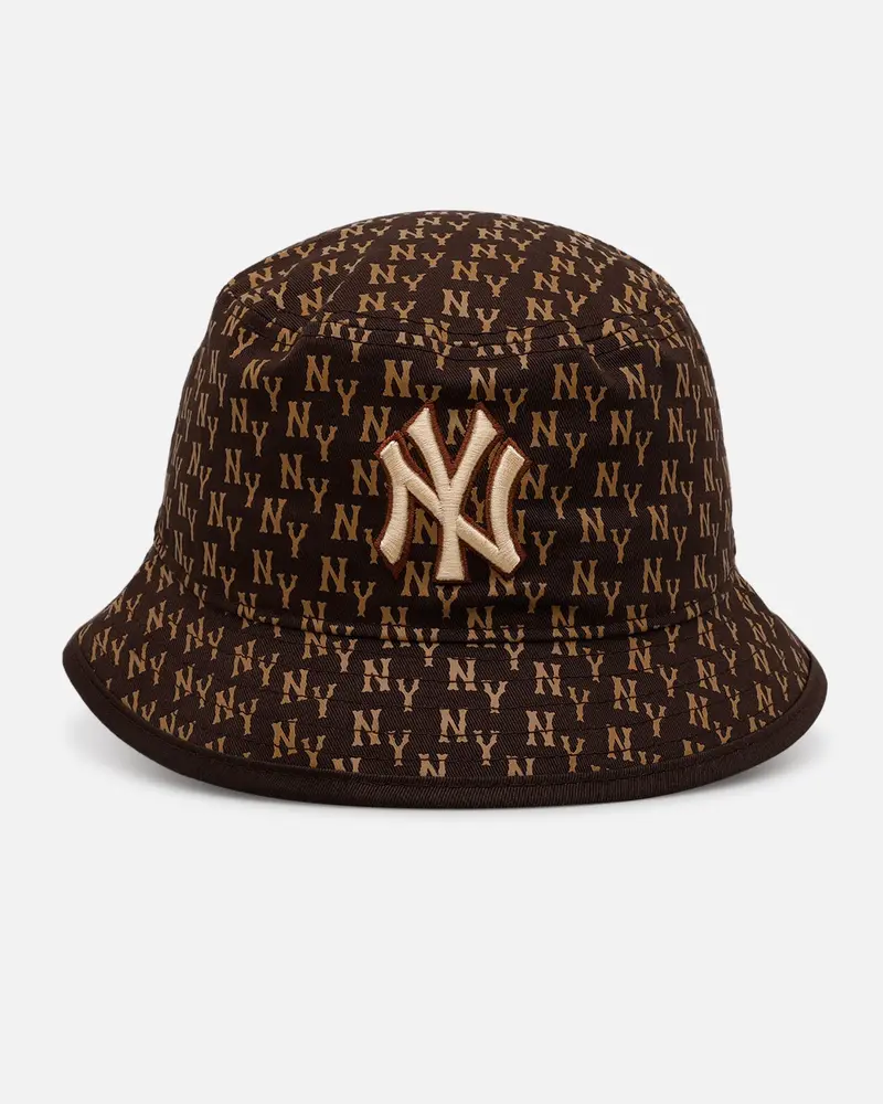New Era New York Yankees 'Monogram' Bucket Hat Brown 1