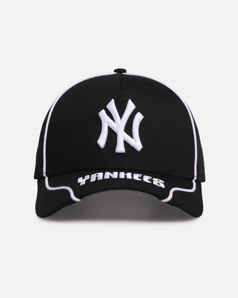 New Era New York Yankees 'Piping' 9Forty A-Frame Snapback Black/White 1