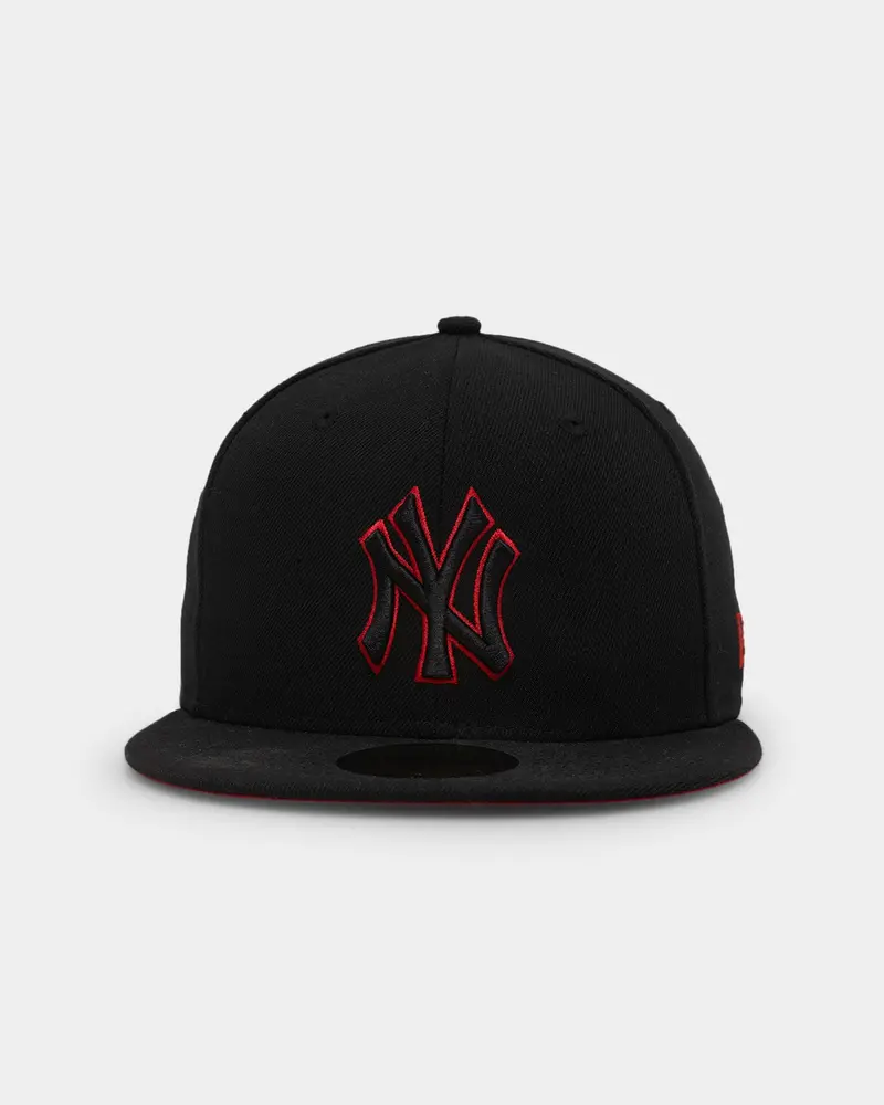 New Era New York Yankees "Scarlet Bottom" 59Fifty Fitted Black/Scarlet 1