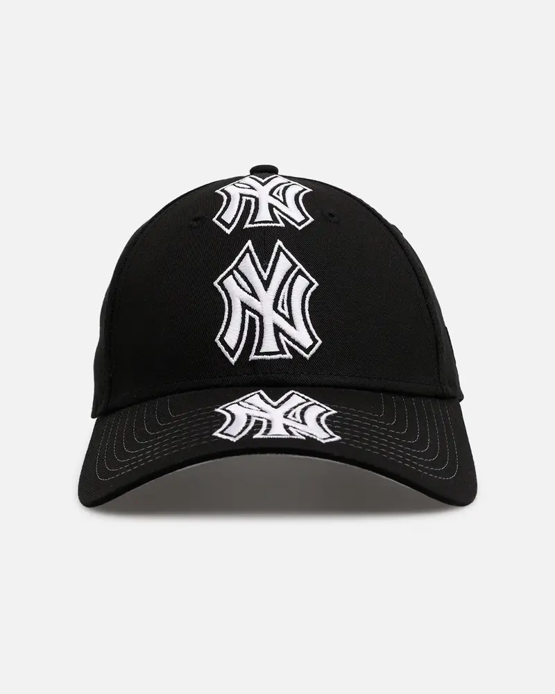 New Era New York Yankees 'Spine' 9Forty A-Frame Strapback Black/White 1
