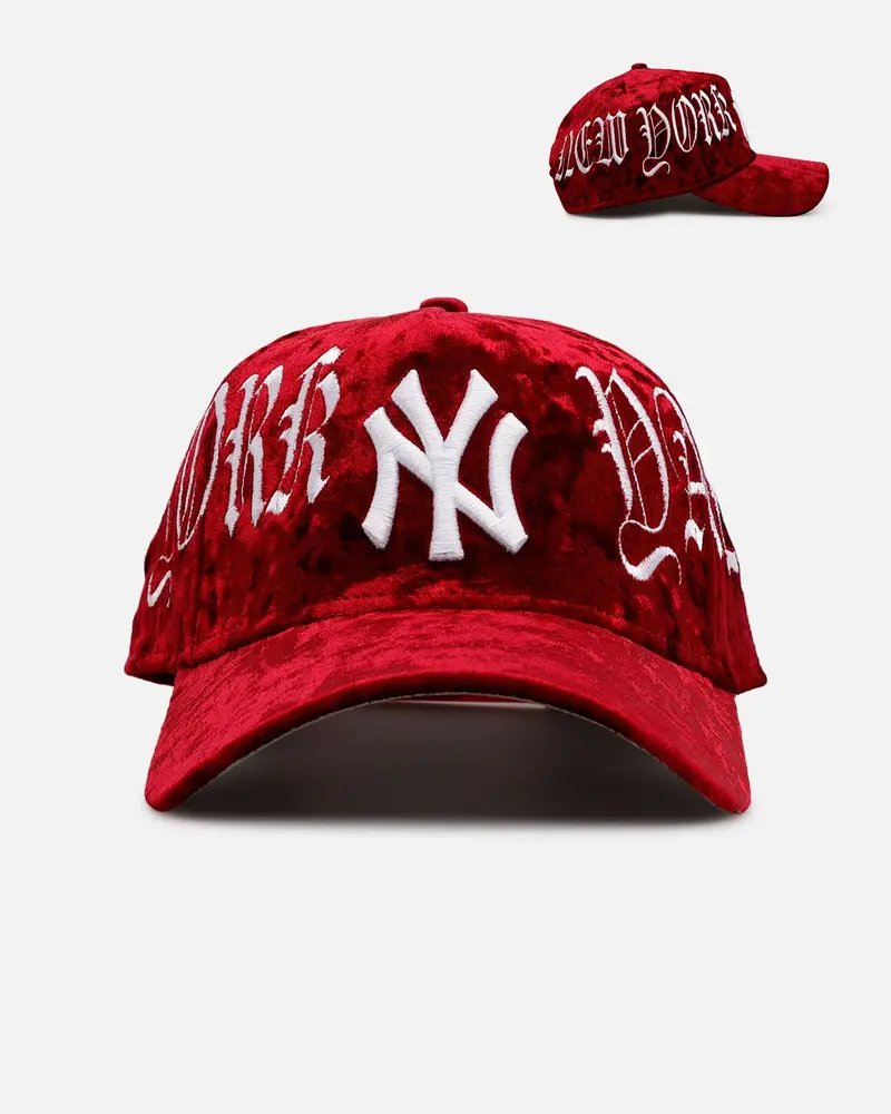 New Era New York Yankees 'Velvet Gothic Script' 9Forty A-Frame Snapback Maroon 1
