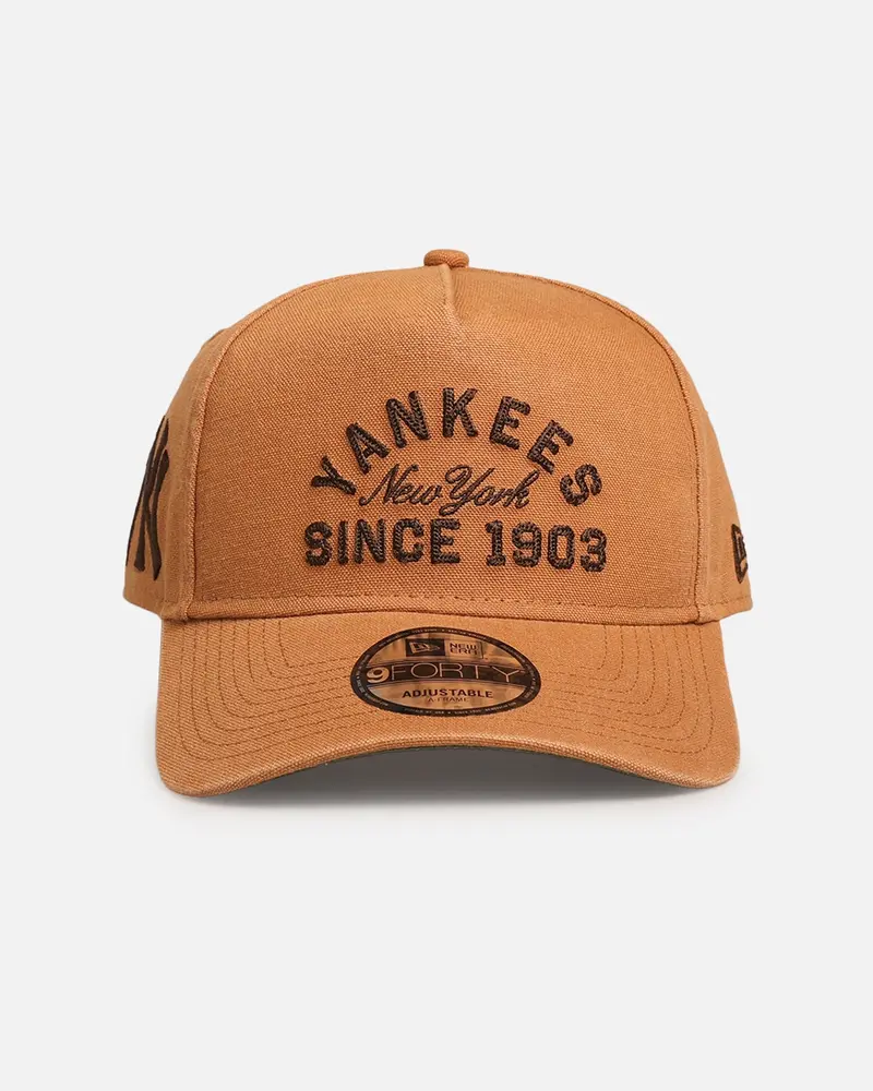 New Era New York Yankees 'Washed Canvas' 9Forty A-Frame Snapback Walnut 1