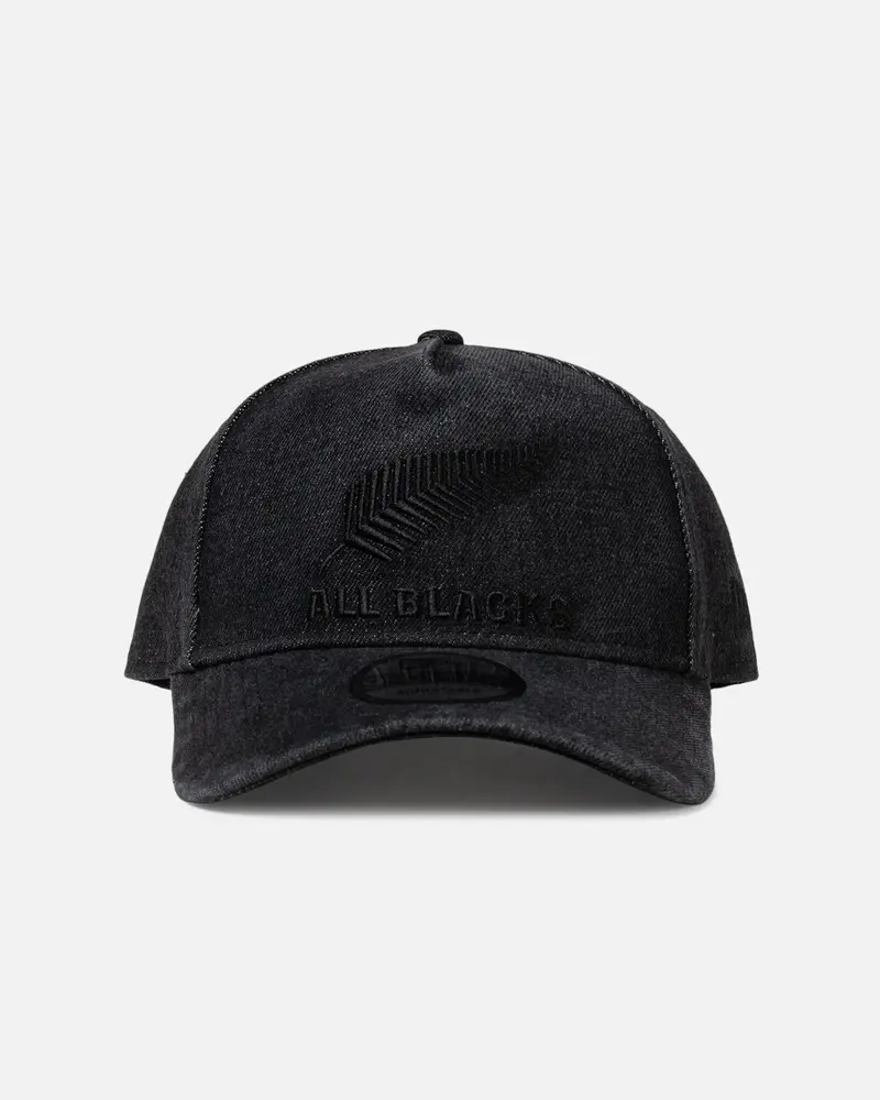 New Era New Zealand All Blacks 'Washed Denim' 9Forty A-Frame Snapback Black 1