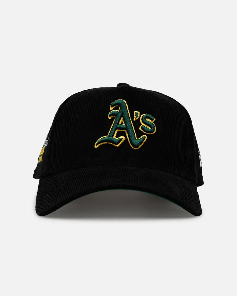 New Era Oakland Athletics 'Black Cord' 9Forty A-Frame Corduroy Snapback Black 1