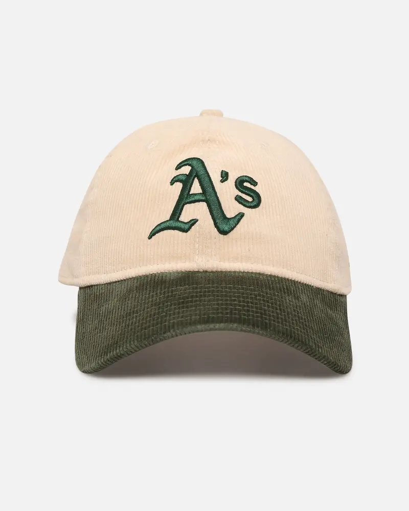 New Era Oakland Athletics 'Block Cord' 9Twenty Corduroy Strapback Ivory 1