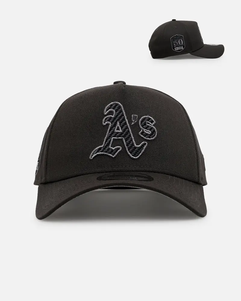 New Era Oakland Athletics 'Carbon Weave' 9Forty A-Frame Snapback Black 1