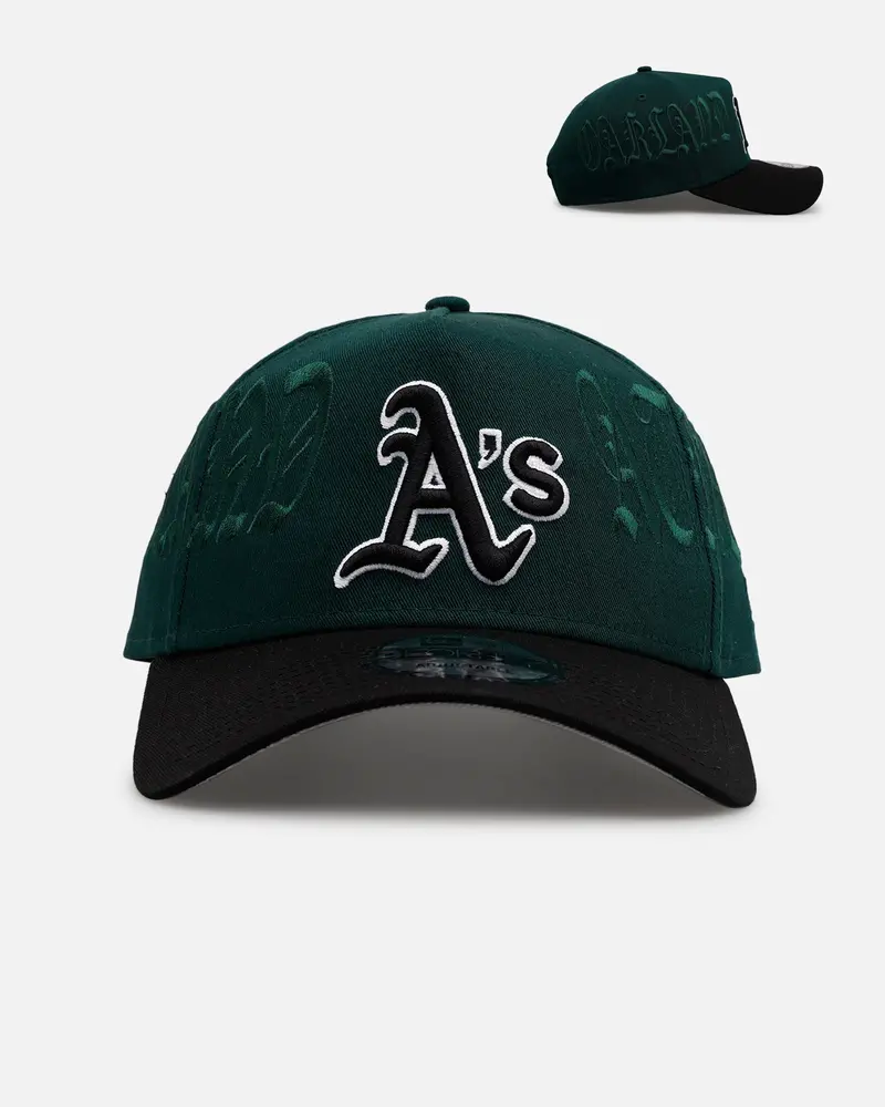 New Era Oakland Athletics 'Gothic Script Two Tone' 9Forty A-Frame Snapback Dark Green/Black 1