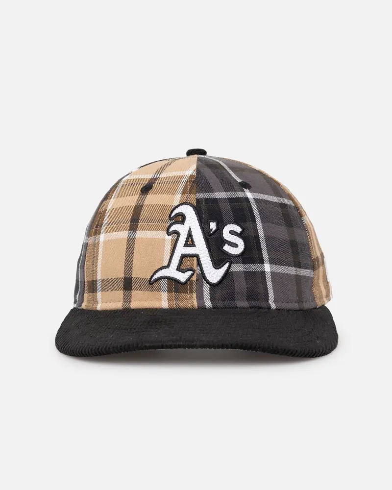 New Era Oakland Athletics 'Multi Panel Plaid' 9Fifty High Crown Strapback Plaid 1