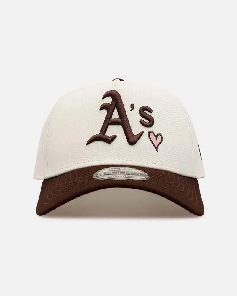 New Era Oakland Athletics 'Pink Satin Pink Hearts Walnut' 9Forty A-Frame Snapback Chrome/Walnut 1