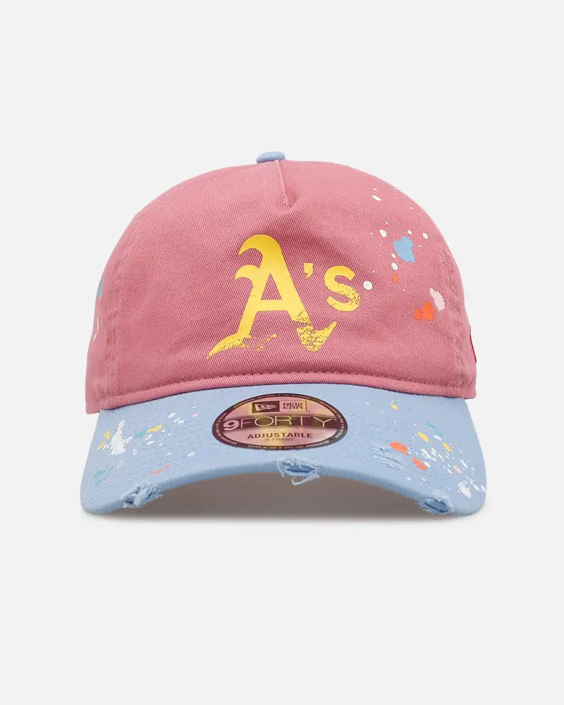 New Era Oakland Athletics 'Seasoned' 9Forty A-Frame Strapback Pink/Blue 1