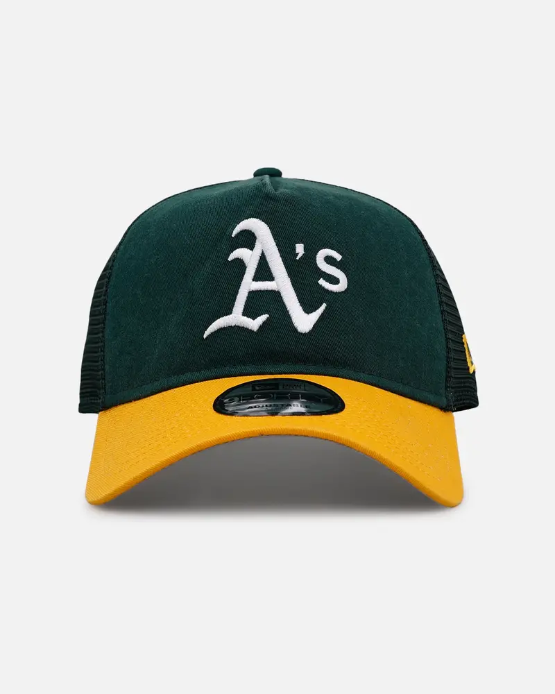 New Era Oakland Athletics 'Washed Truckers' 9Forty A-Frame Trucker Snapback Official Team Color 1