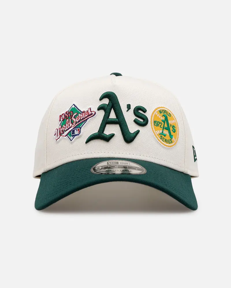 New Era Oakland Athletics 'World Series Logo' 9Forty A-Frame Snapback Chrome 1