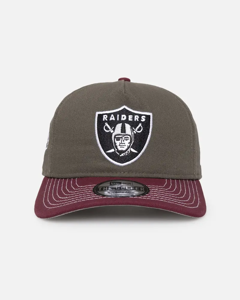 New Era Oakland Raiders 'Contrast Visor' Pre-Curved Golfer Snapback Moss/Maroon 1