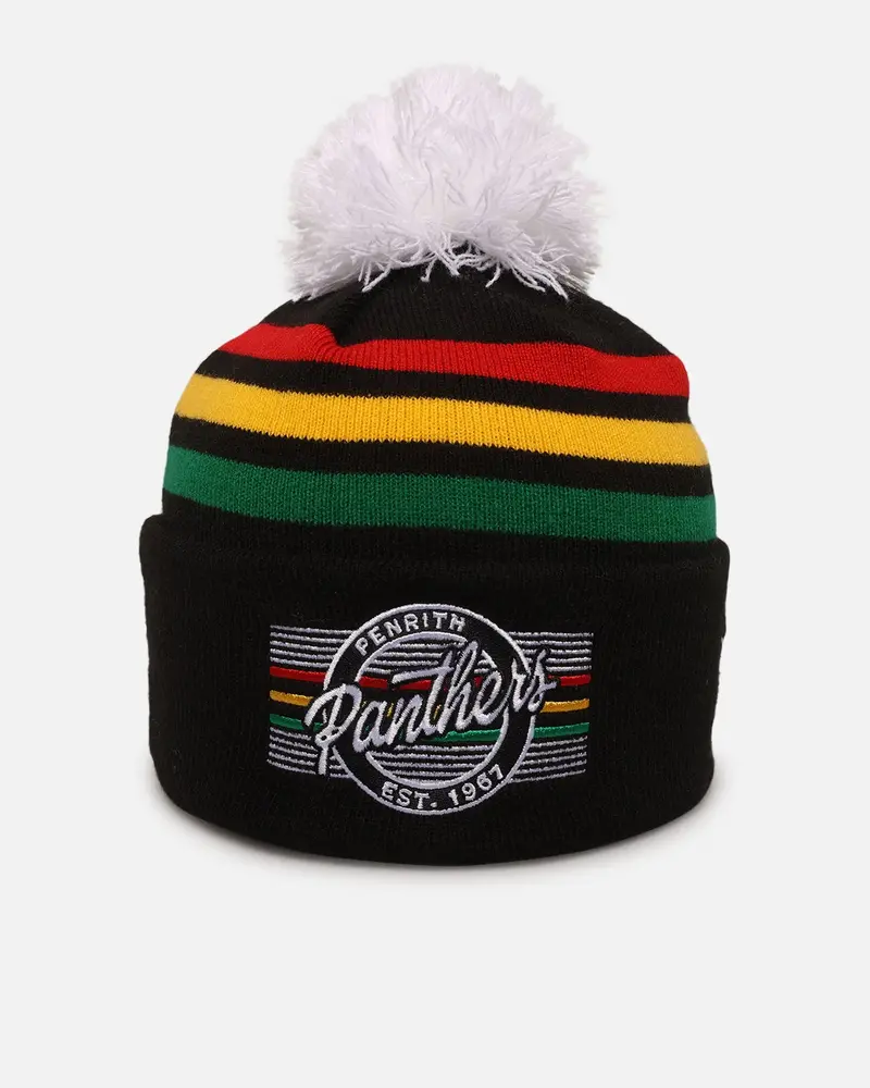 New Era Penrith Panthers 'Nrl 2025 Collection' Knitted Badged Beanie Official Team Colour 1