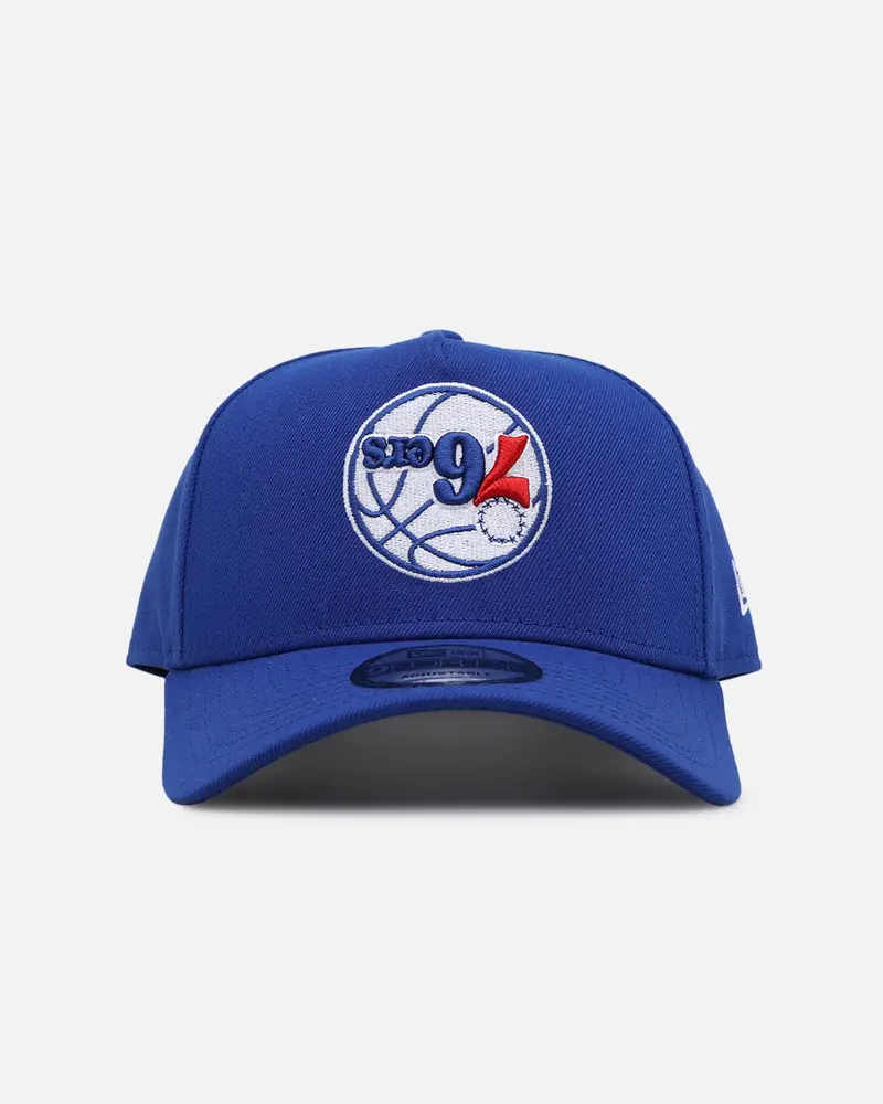 New Era Philadelphia 76Ers 'Upside Down Nba' 9Forty A-Frame Snapback Blue 1