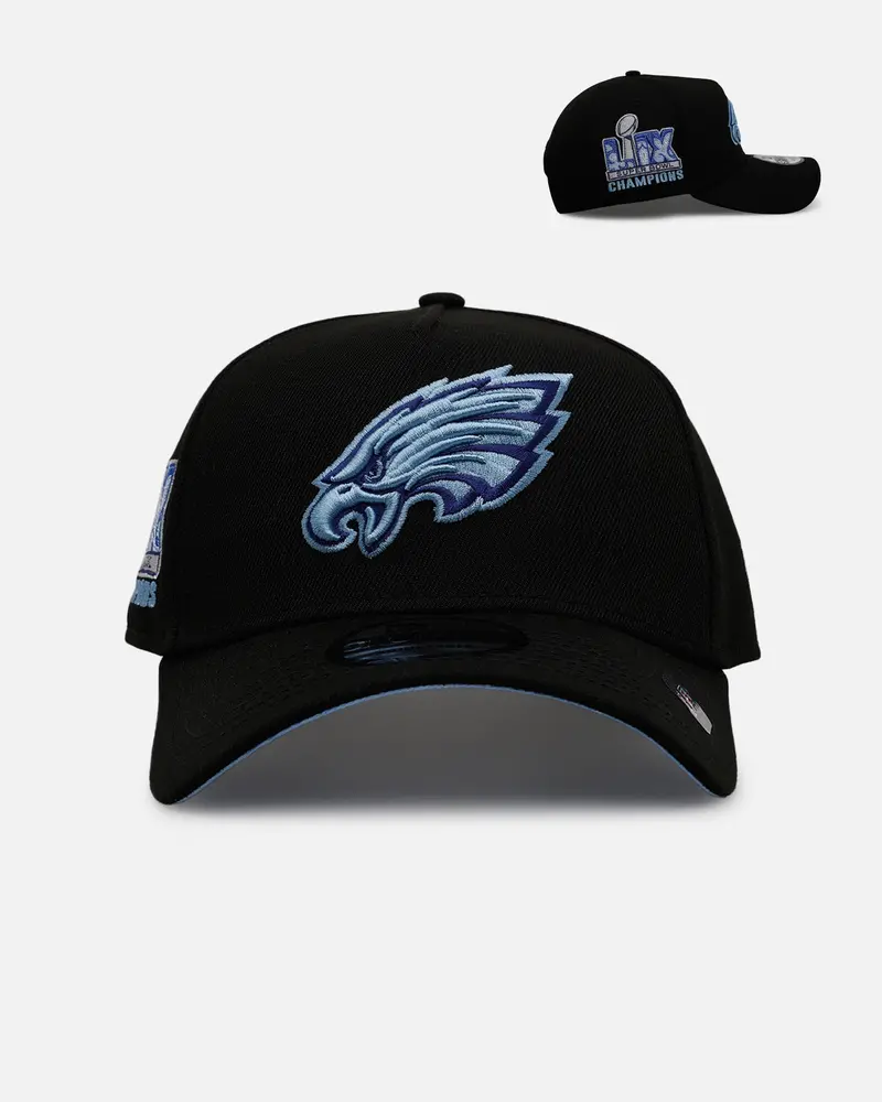 New Era Philadelphia Eagles 'Black And Sky Blue' 9Forty A-Frame Snapback Black/Sky Blue 1
