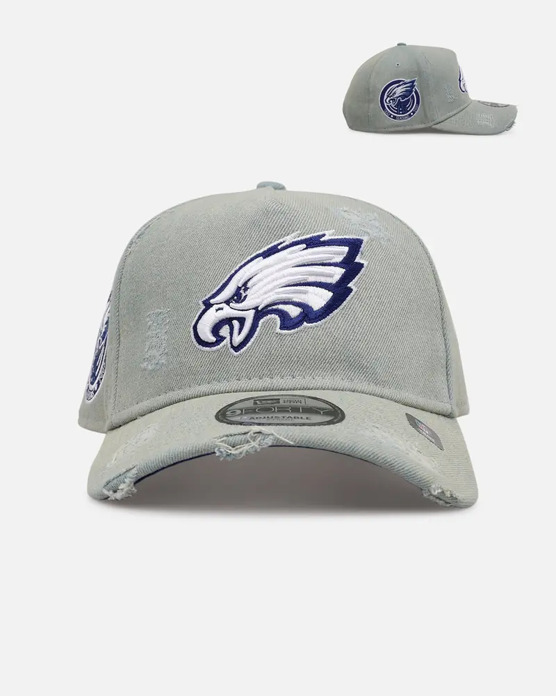 New Era Philadelphia Eagles 'Denim' 9Forty A-Frame Snapback Light Wash Denim 1