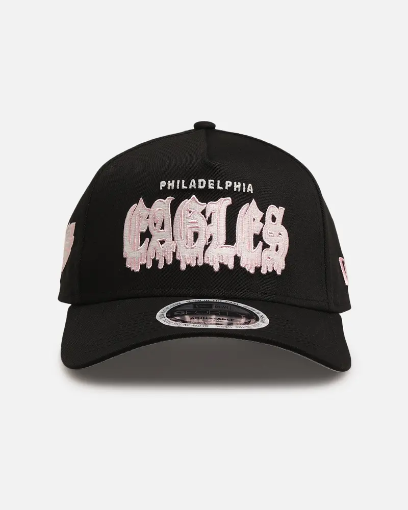 New Era Philadelphia Eagles 'Drip Glow Script' 9Forty A-Frame Snapback Black/Pink 1